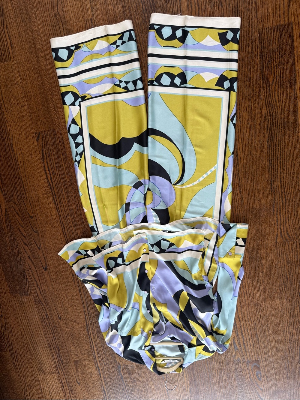 Zara Graphic Print Maxi Dress in Yellow, Light Blue & Black